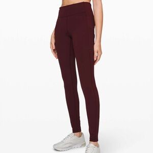 Lululemon Athletica Burgundy speed up Leggings